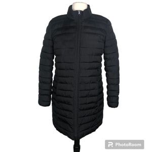 J. Jill  Black Puffer Coat Mid Thigh Length Small